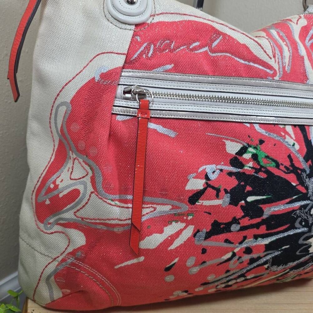 Coach Poppy Placed Flower Glam Tote Floral Sequin Shoulder Bag K1182-19029 - Picture 5 of 16